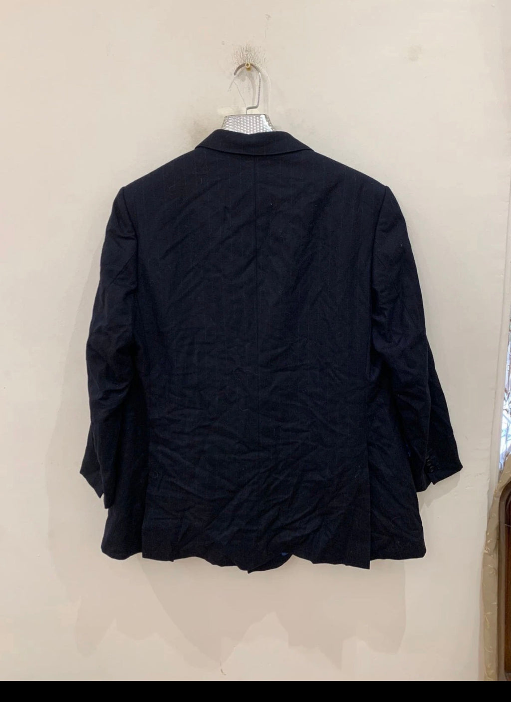 Classic pure wool double breasted navy classic striped jacket blazer 42R 42S