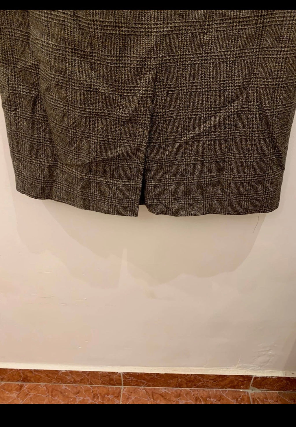 1970s Vintage pure wool Tweed glen check classic Brown over coat 38R 38S