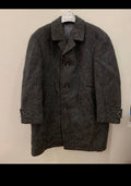 1970s vintage wool camel hair Mohair charcoal classic over coat 48R XL