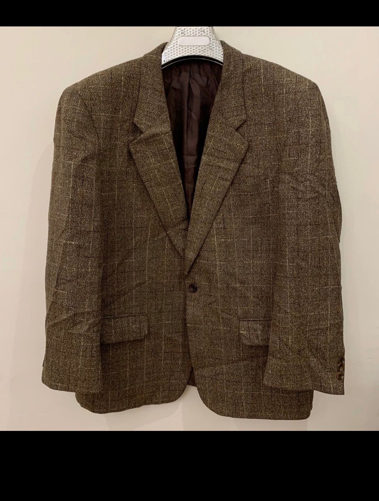 Vintage Austin Reed classic pure wool tweed Windowpane jacket blazer 44R