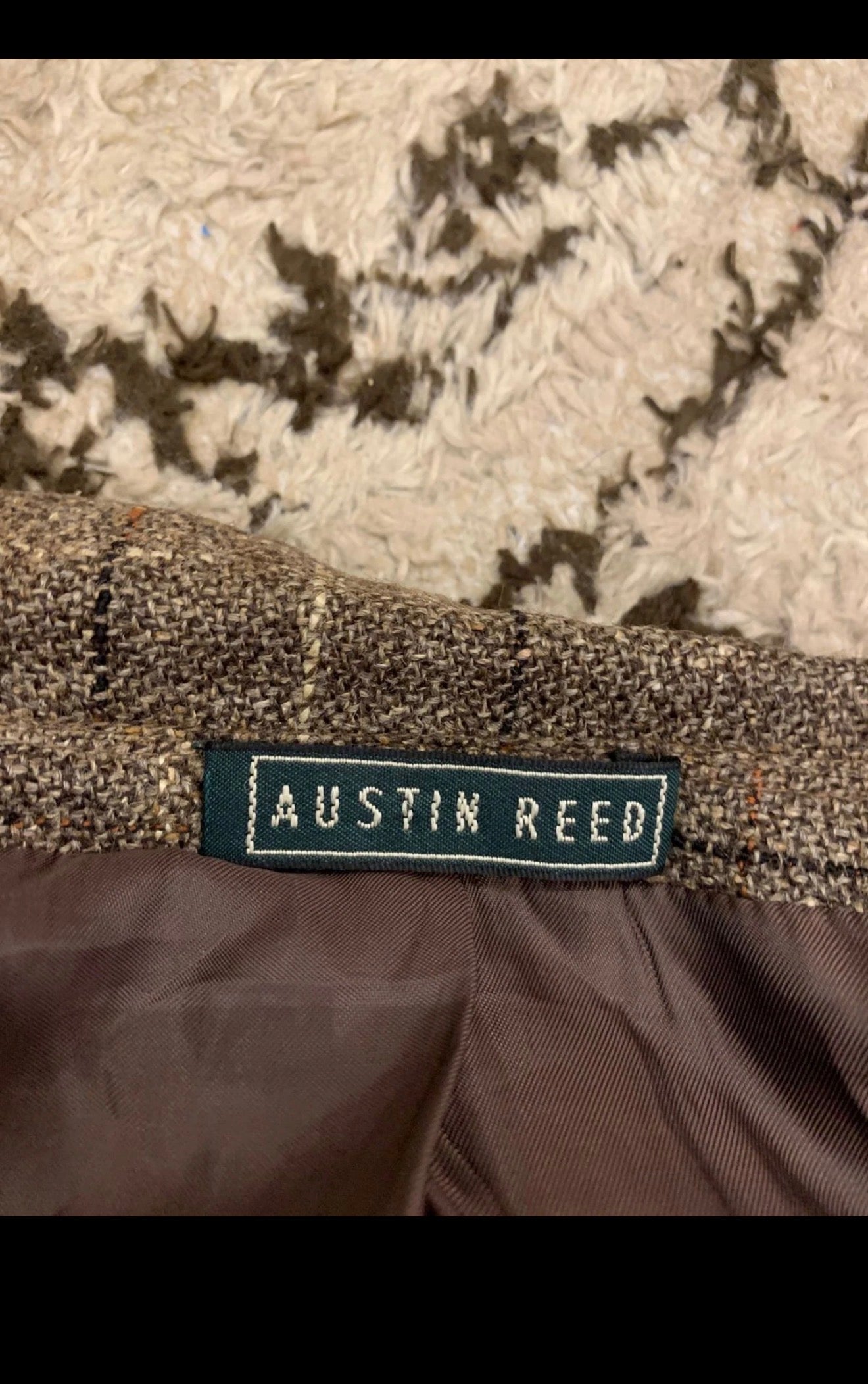 Vintage Austin Reed classic pure wool tweed Windowpane jacket blazer 44R