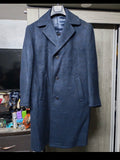1970s vintage pure wool tweed camouflage blue classic over coat 42R 42S