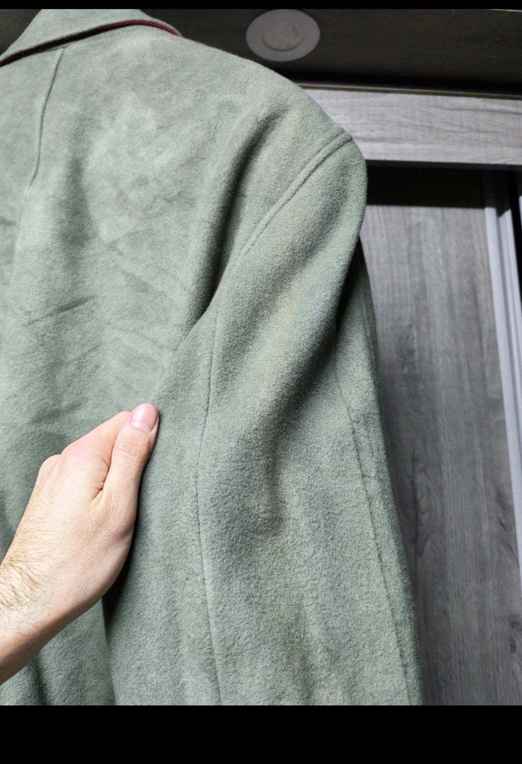 Vintage Wool Cashmere blend classic pistachio green over coat jacket 48R XL
