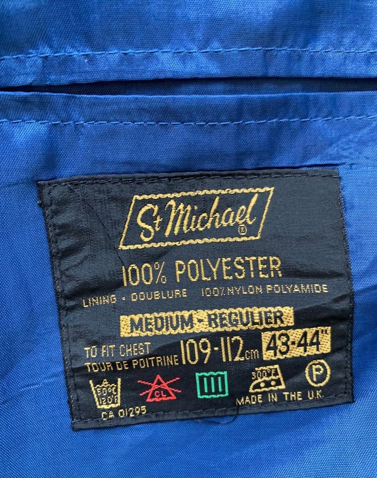 classic St Michael Grayish blue leisure suit jacket sport coat 42R 42L