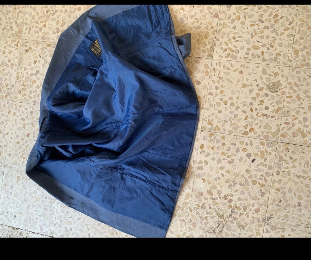 classic St Michael Grayish blue leisure suit jacket sport coat 42R 42L