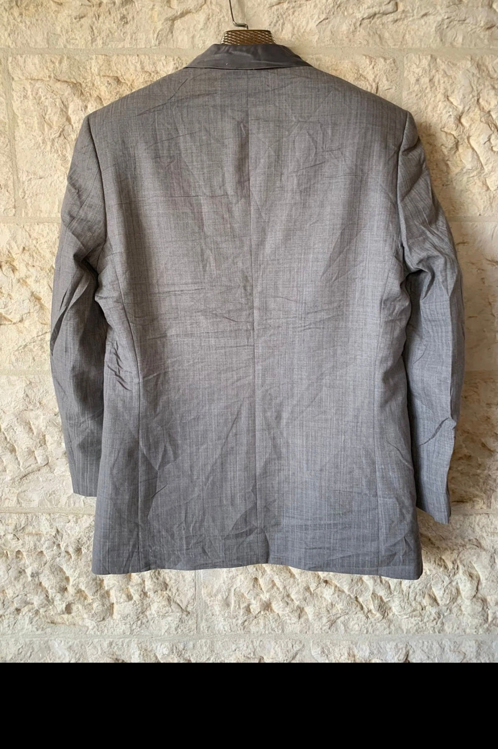 classic Super 100s worsted wool silver gray rowing Tuxedo jacket blazer 42R