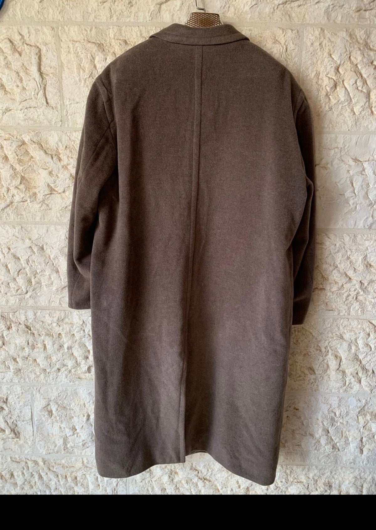 Vintage Hugo Boss classic pure Wool brown long over coat 50R 2XL