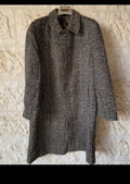 Vintage pure wool handwoven tweed herringbone classic over coat 46R XL