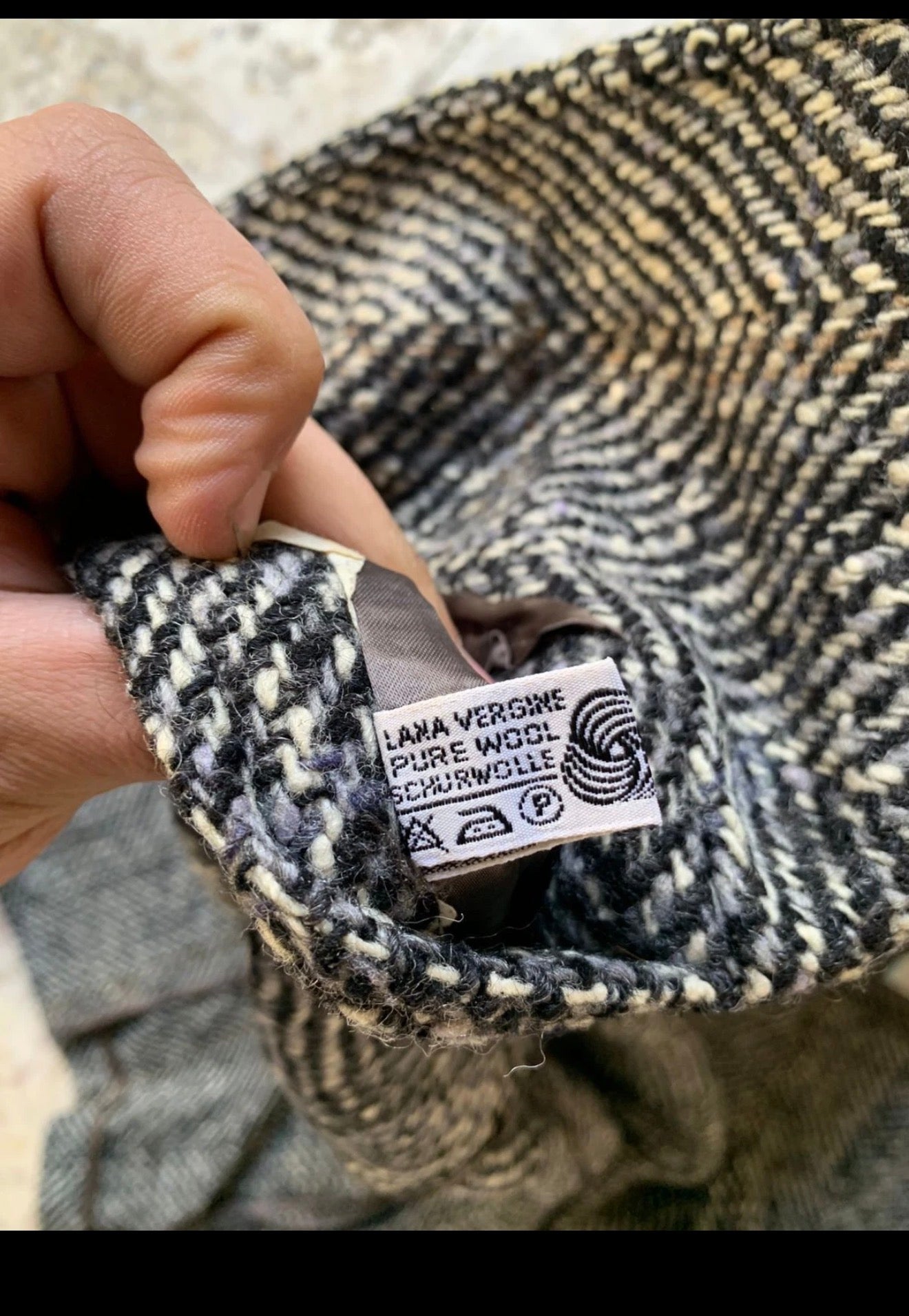 Vintage pure wool handwoven tweed herringbone classic over coat 46R XL