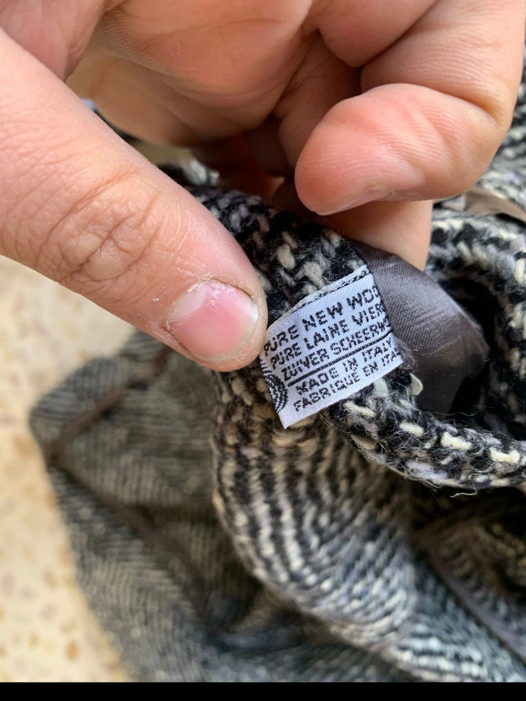 Vintage pure wool handwoven tweed herringbone classic over coat 46R XL