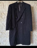 Vintage classic Pure Wool double breasted gangster Navy over coat 44R