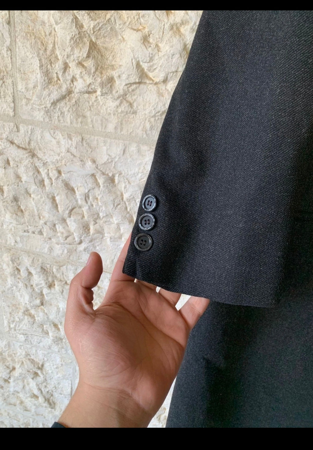 1970s Vintage pure Woollen wool classic charcoal top over coat 42R 42S