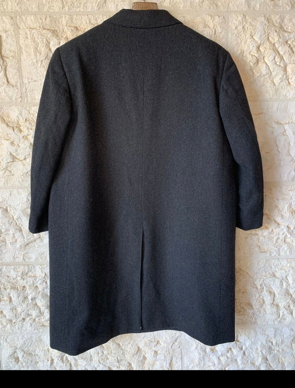 1970s Vintage pure Woollen wool classic charcoal top over coat 42R 42S