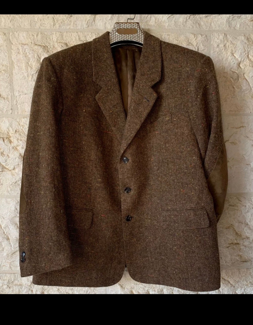 Vintage pure wool handwoven Tweed classic brown hunting jacket blazer 42R