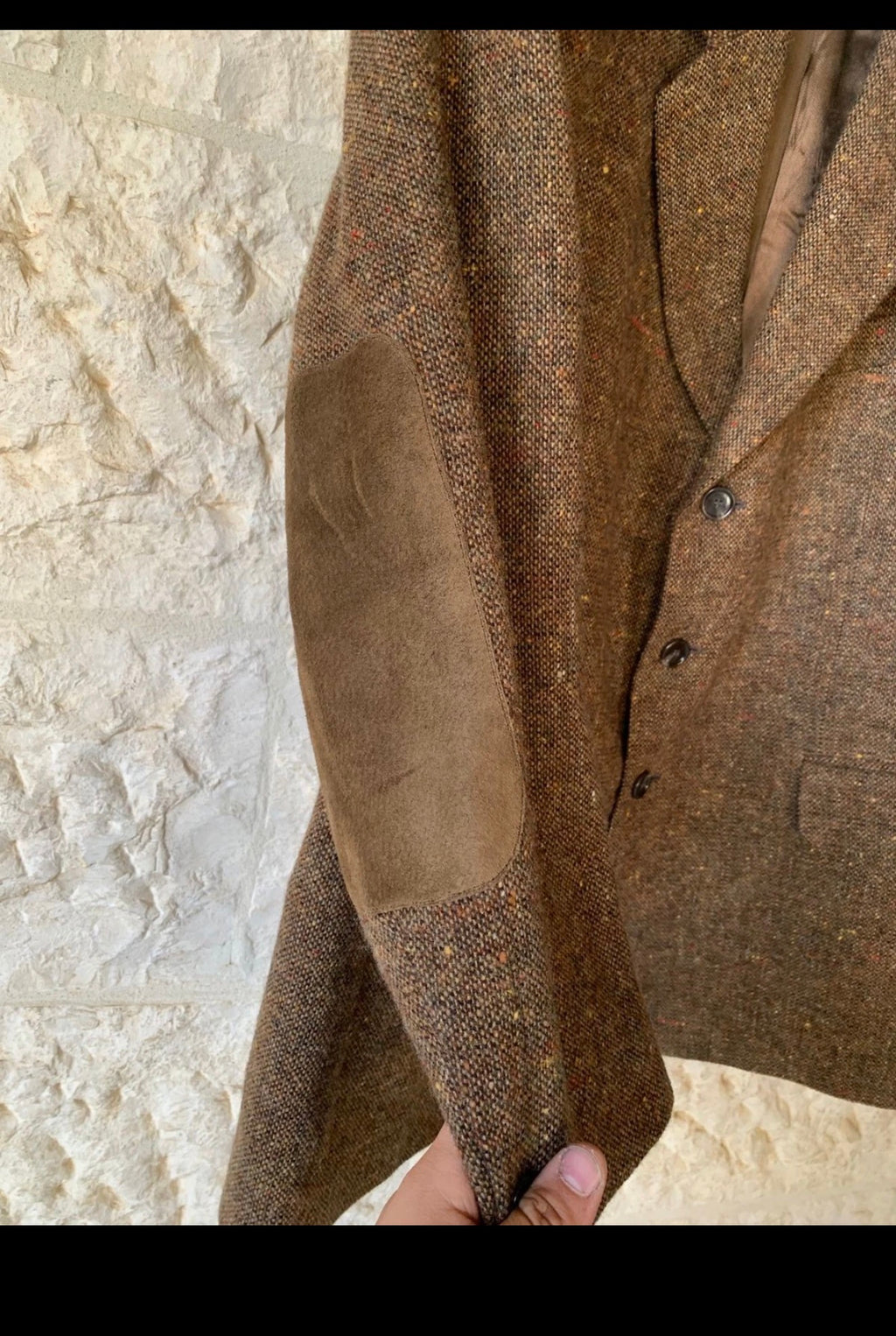 Vintage pure wool handwoven Tweed classic brown hunting jacket blazer 42R