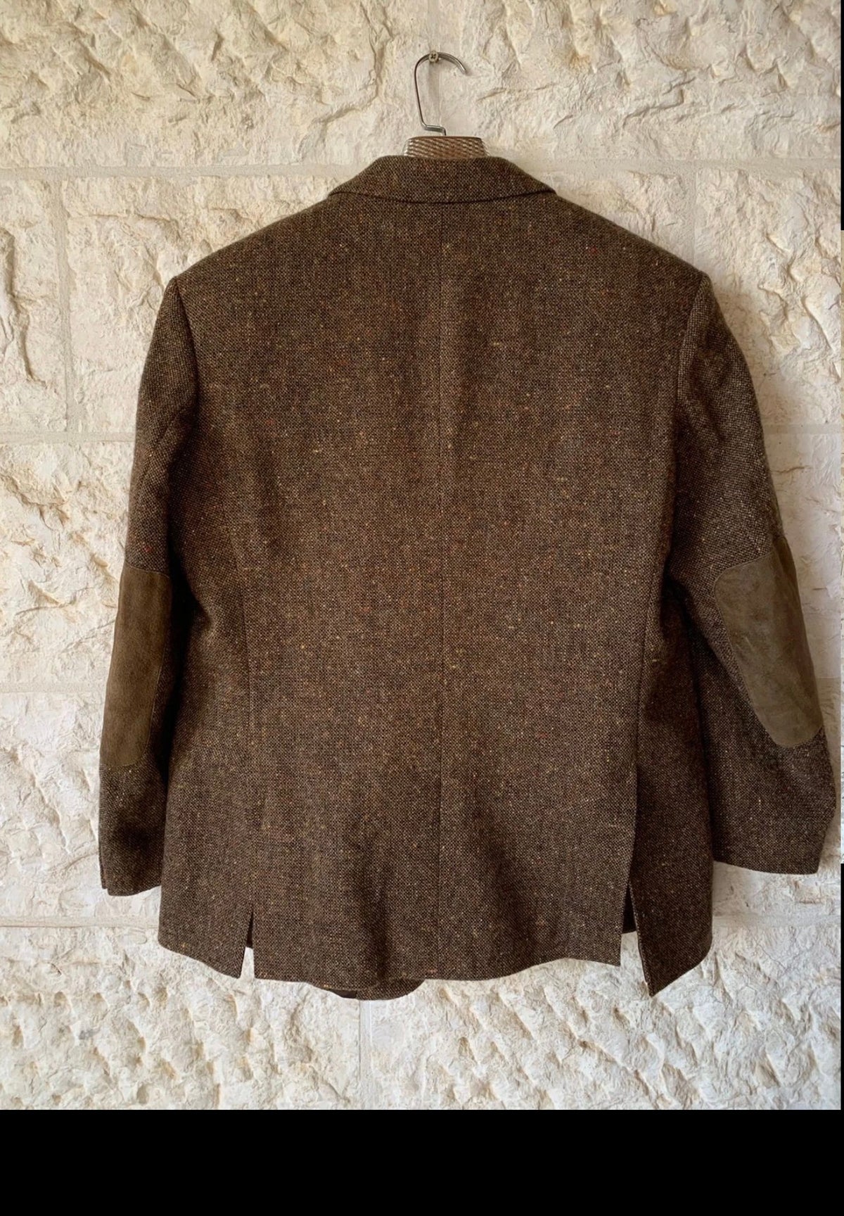 Vintage pure wool handwoven Tweed classic brown hunting jacket blazer 42R