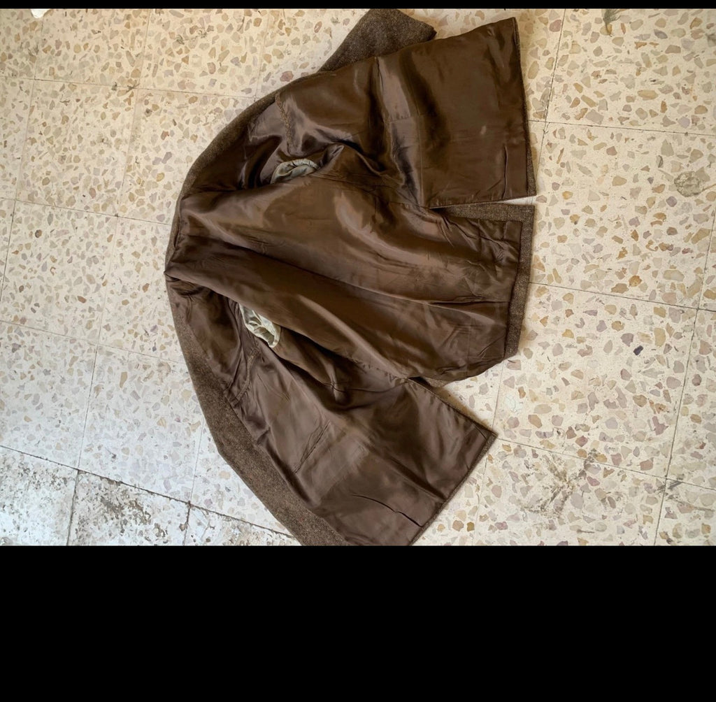 Vintage pure wool handwoven Tweed classic brown hunting jacket blazer 42R