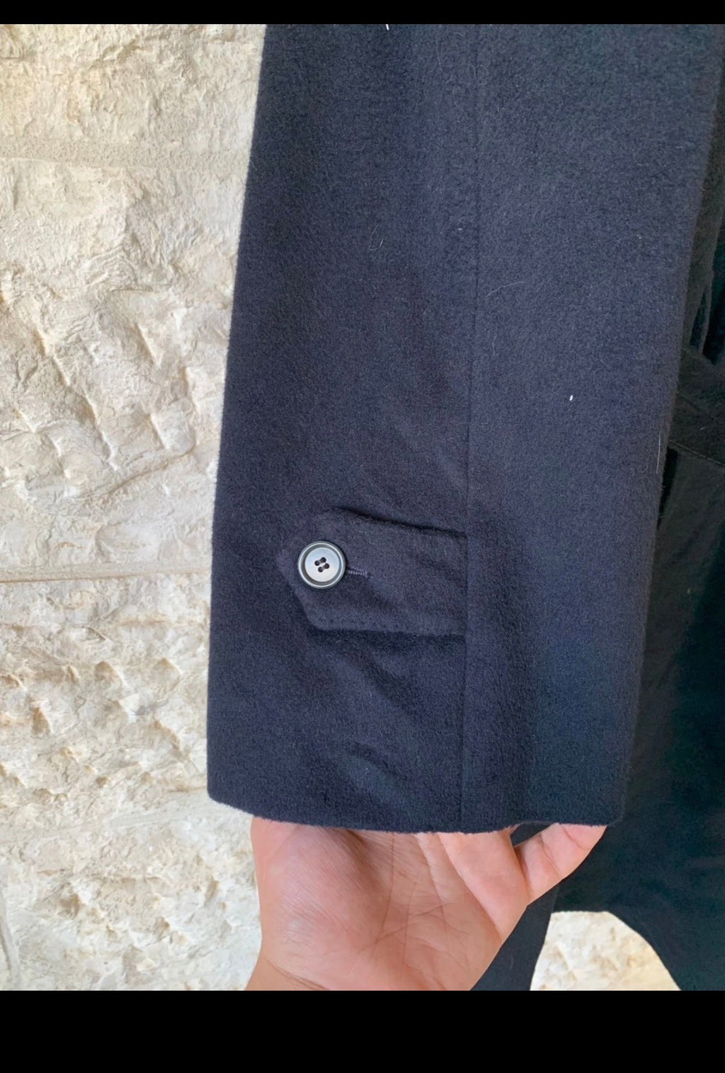 Vintage Mabro classic Wool Cashmere blend navy belted raglan over coat 44R