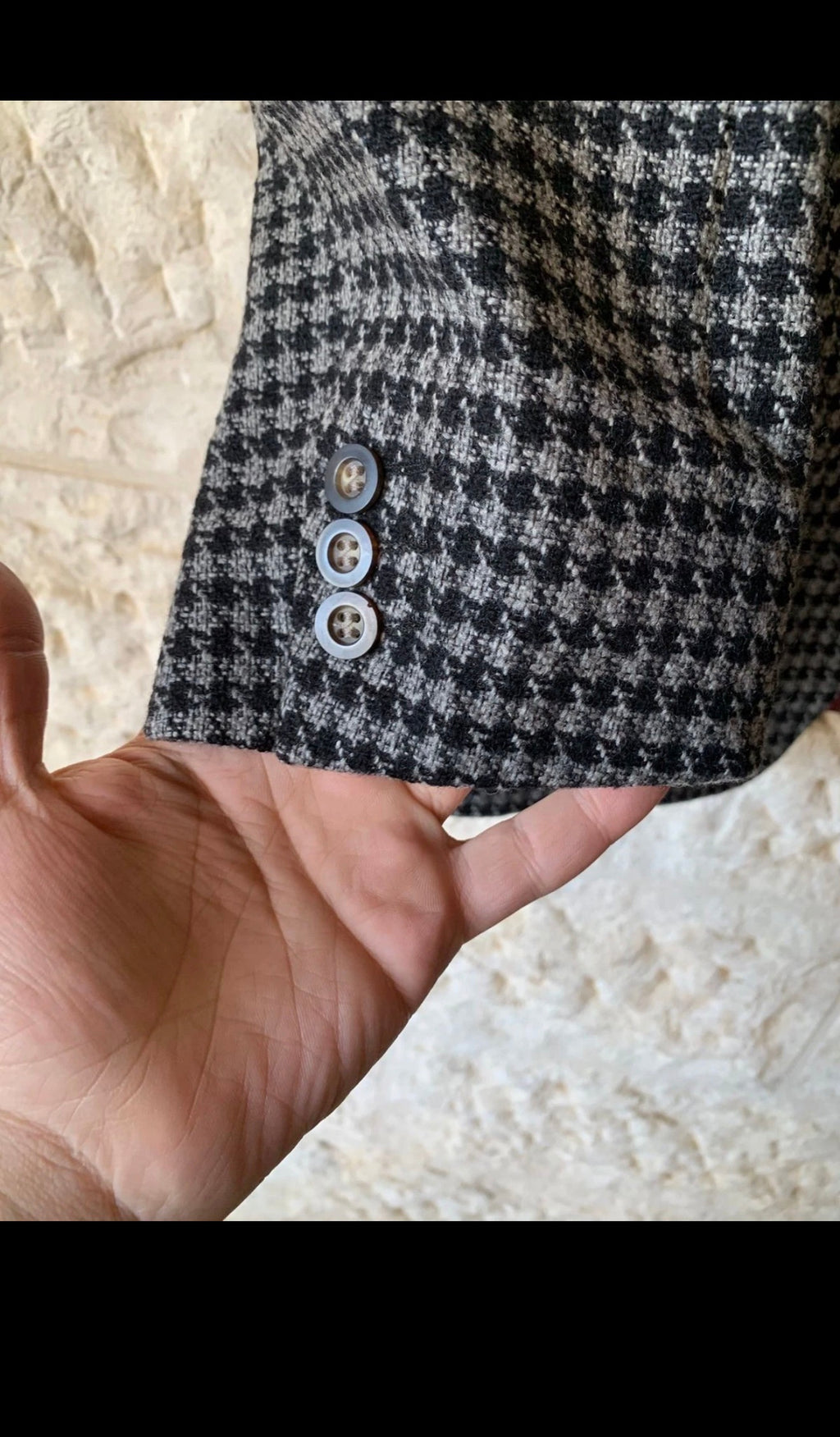 Vintage pure pure houndstooth charcoal classic hunting jacket blazer 44R
