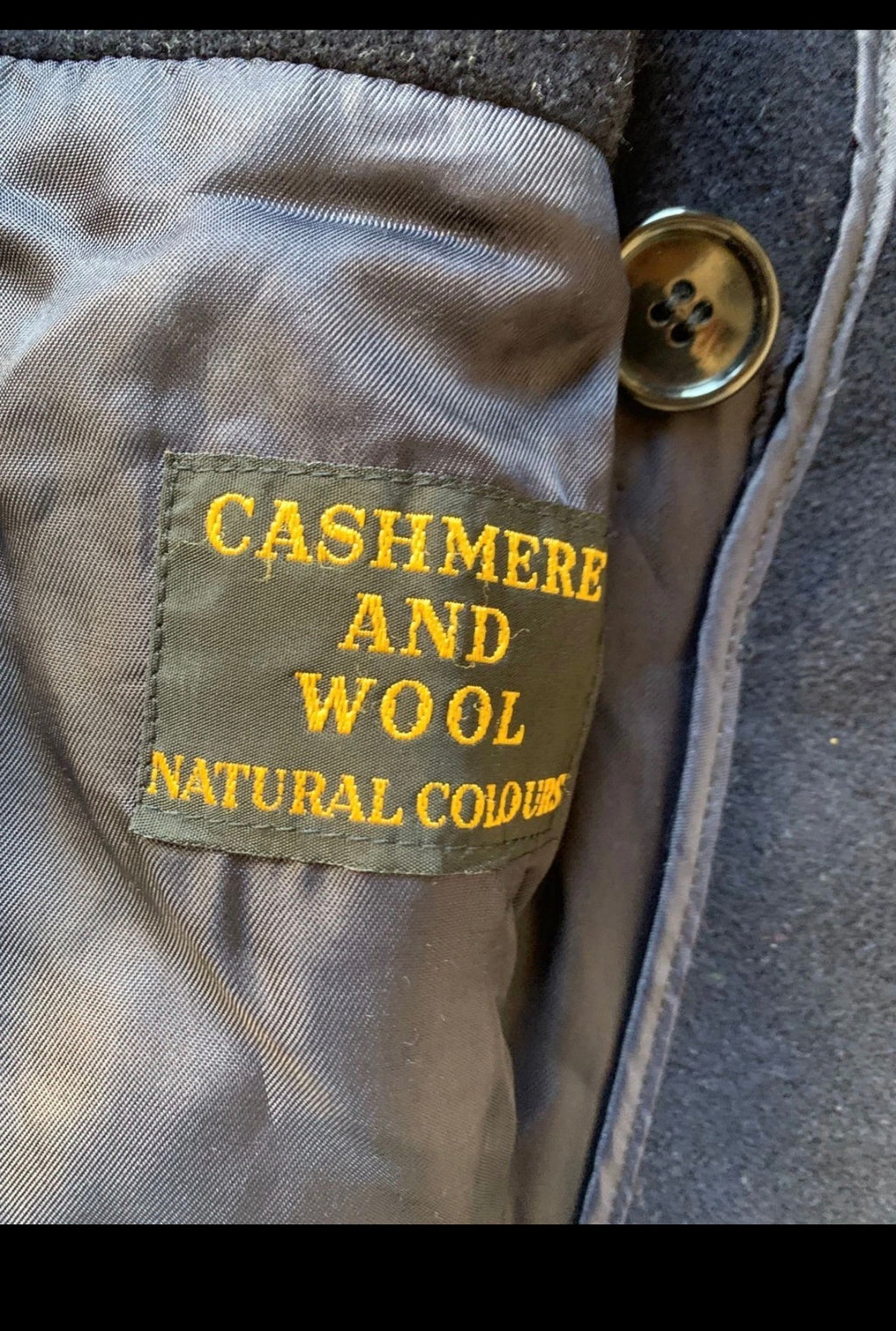Vintage wool cashmere blend belted Charcoal double breasted raglan over coat 44R