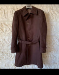 1970s Vintage pure woollen wool classic belted brown over coat 40R 40L