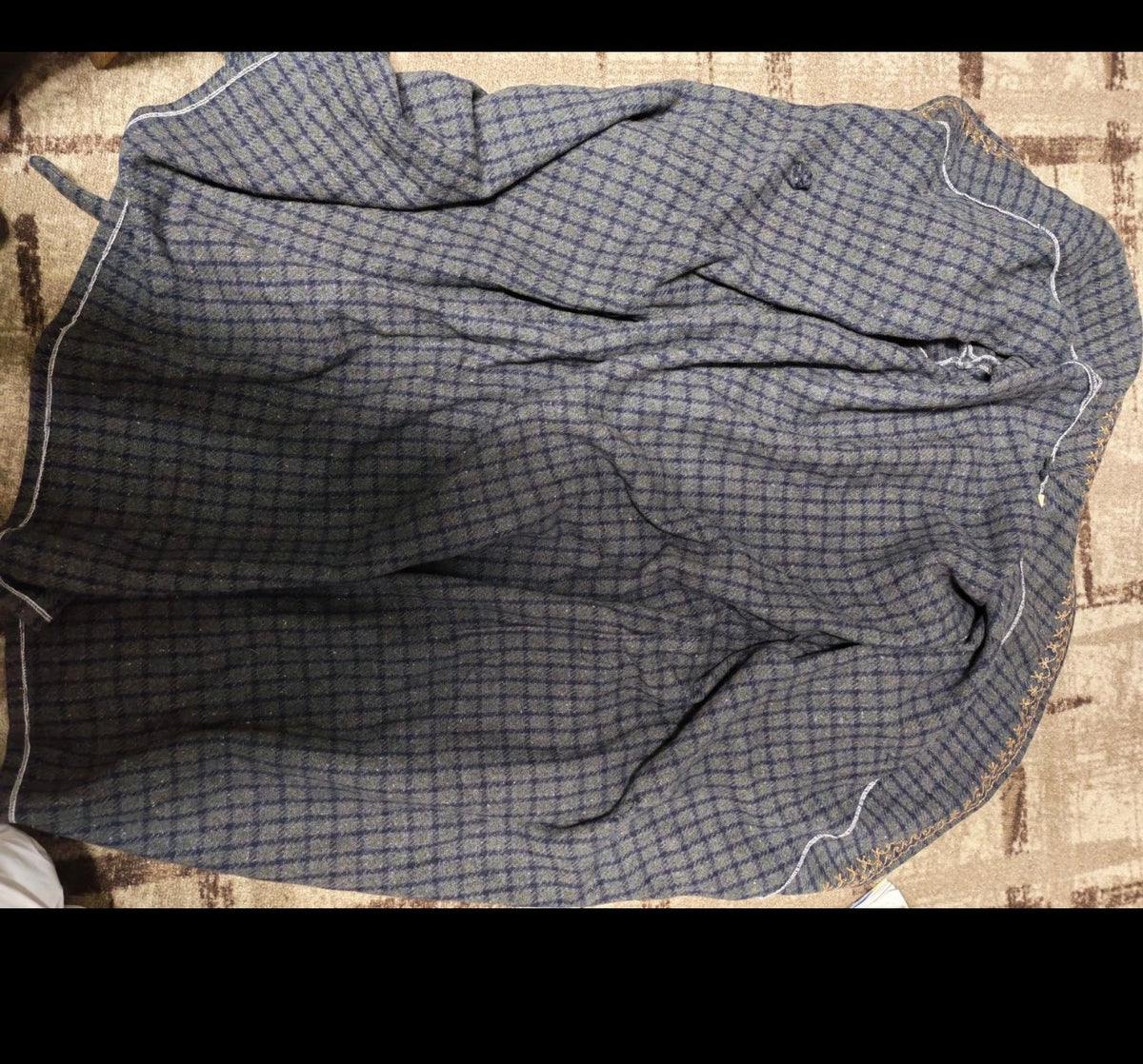 Vintage pure wool women's plaid belted db Rope over coat 12 L 42