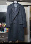 Vintage Issimo pure wool double breasted gangster black over coat 42R 42L