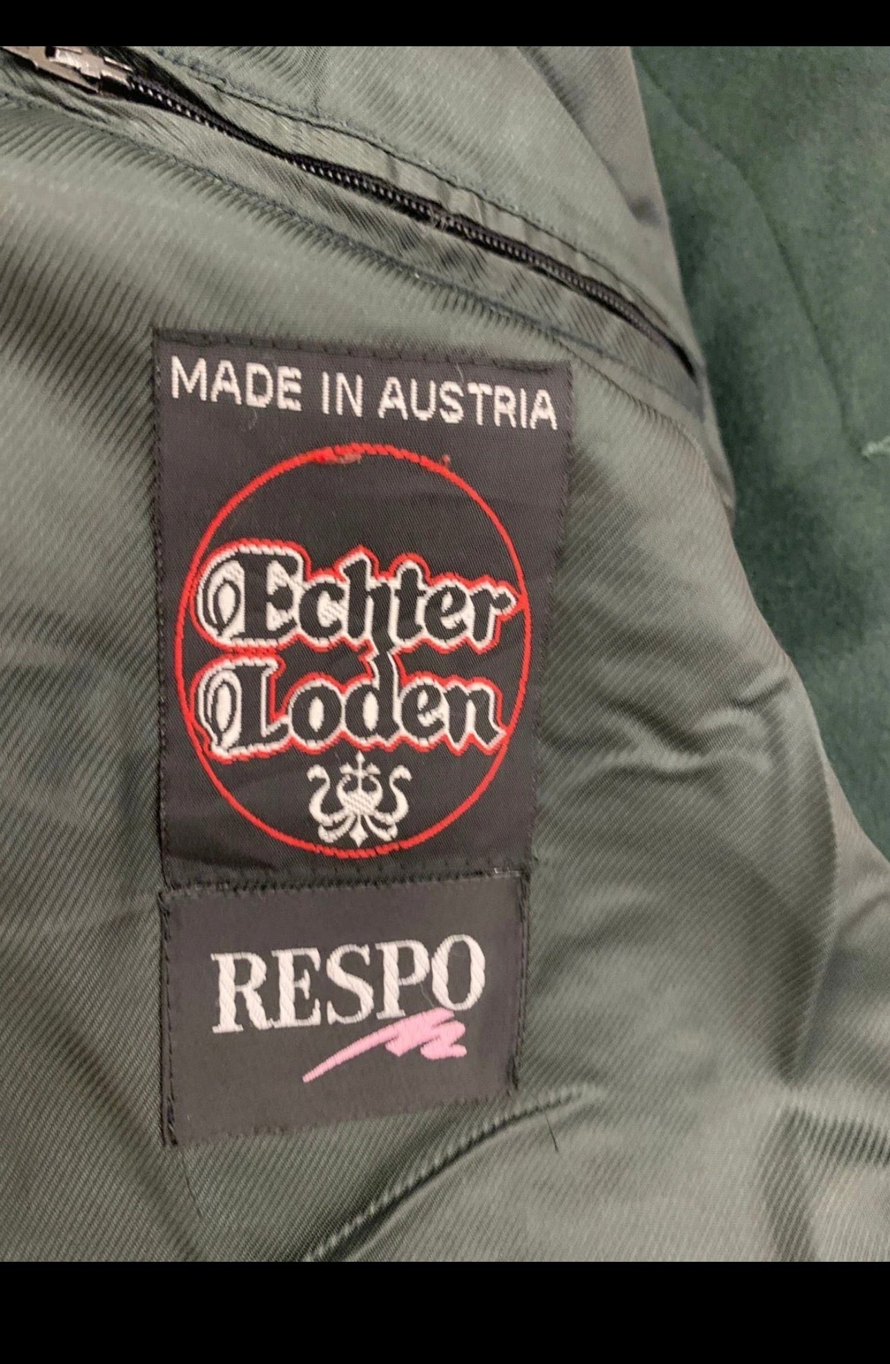 Vintage Respo Loden pure Wool black classic over coat 52R 2XL