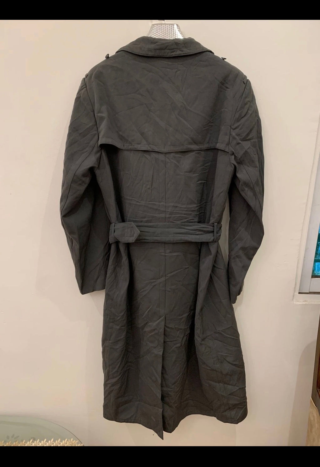 1970s Vintage wool blend classic belted double breasted gray over coat 42L 42R
