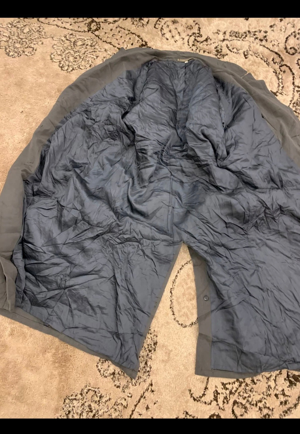 1970s Vintage wool blend classic belted double breasted gray over coat 42L 42R