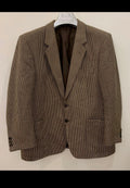 Vintage Camel hair houndstooth classic brown jacket blazer 42R 42S