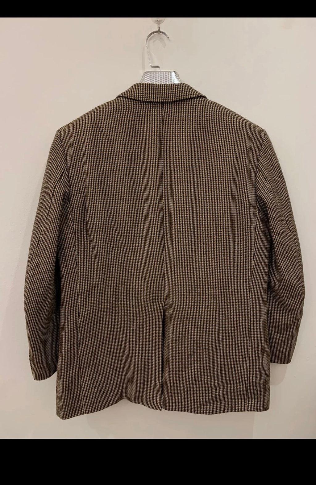 Vintage Camel hair houndstooth classic brown jacket blazer 42R 42S