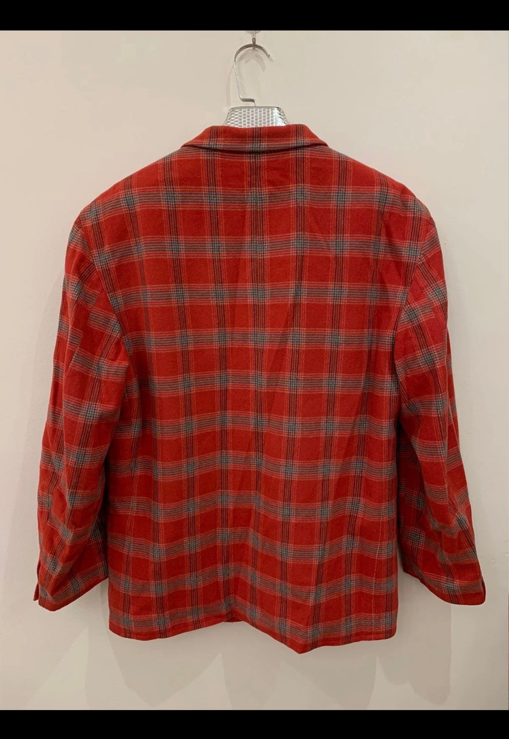 Vintage wool Cashmere blend classic Windowpane red sport coat blazer 44R