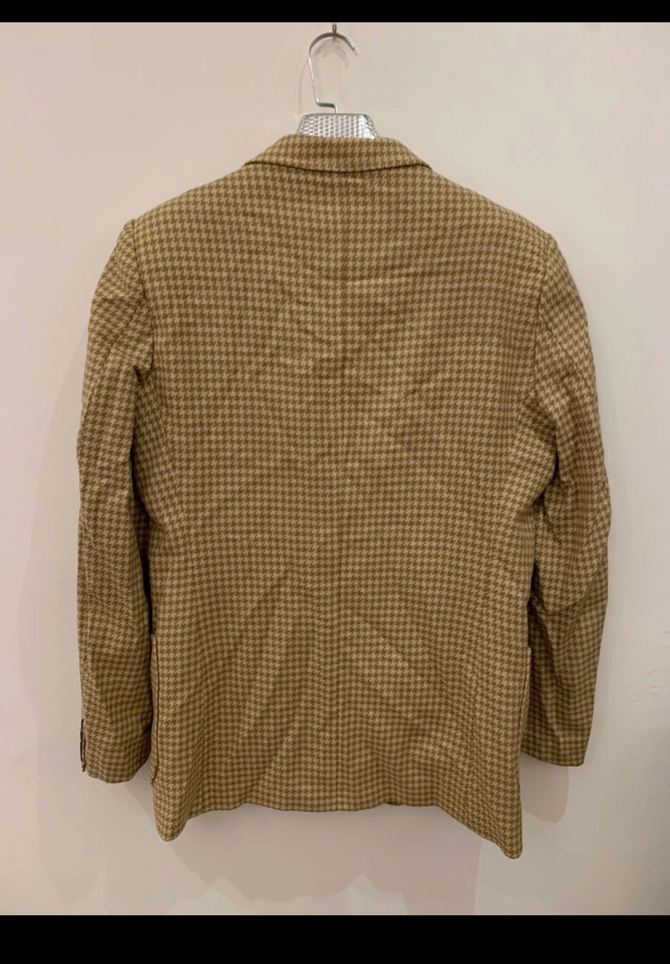 Vintage pure Lambswool houndstooth brown classic hunting jacket blazer 40L 40R