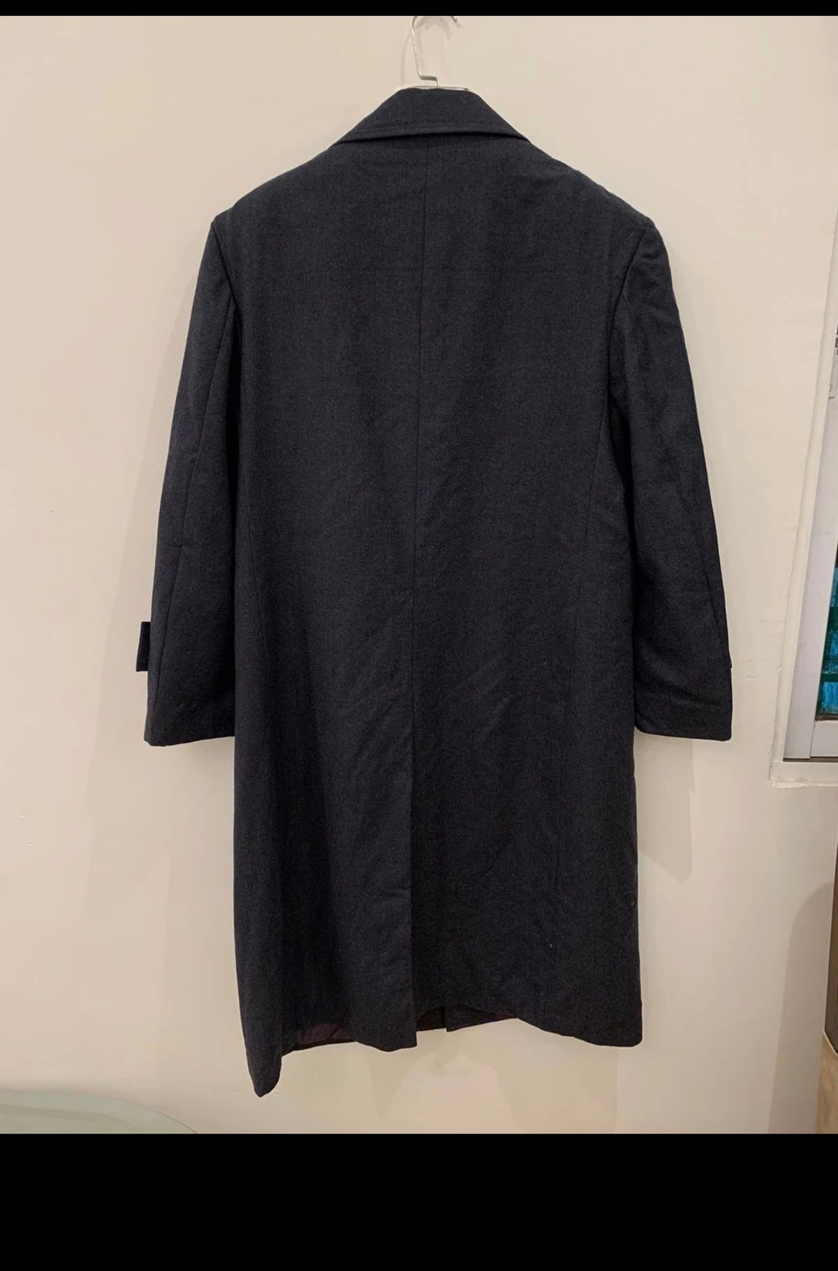 1970s Vintage wool cashmere blend charcoal classic over coat 44R 42R