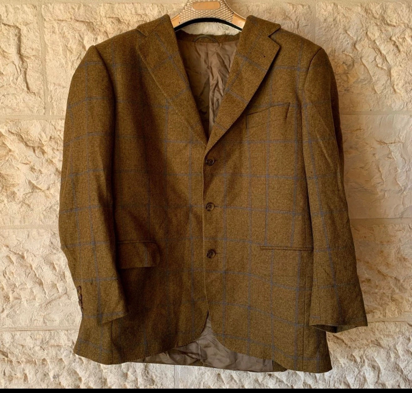 Vintage Eduard Dressler pure wool Windowpane hunting jacket blazer 42R
