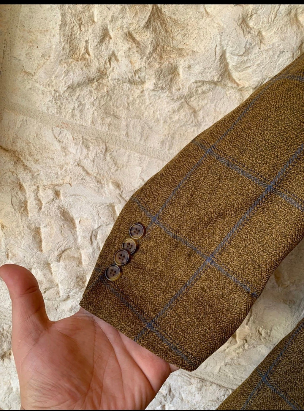 Vintage Eduard Dressler pure wool Windowpane hunting jacket blazer 42R