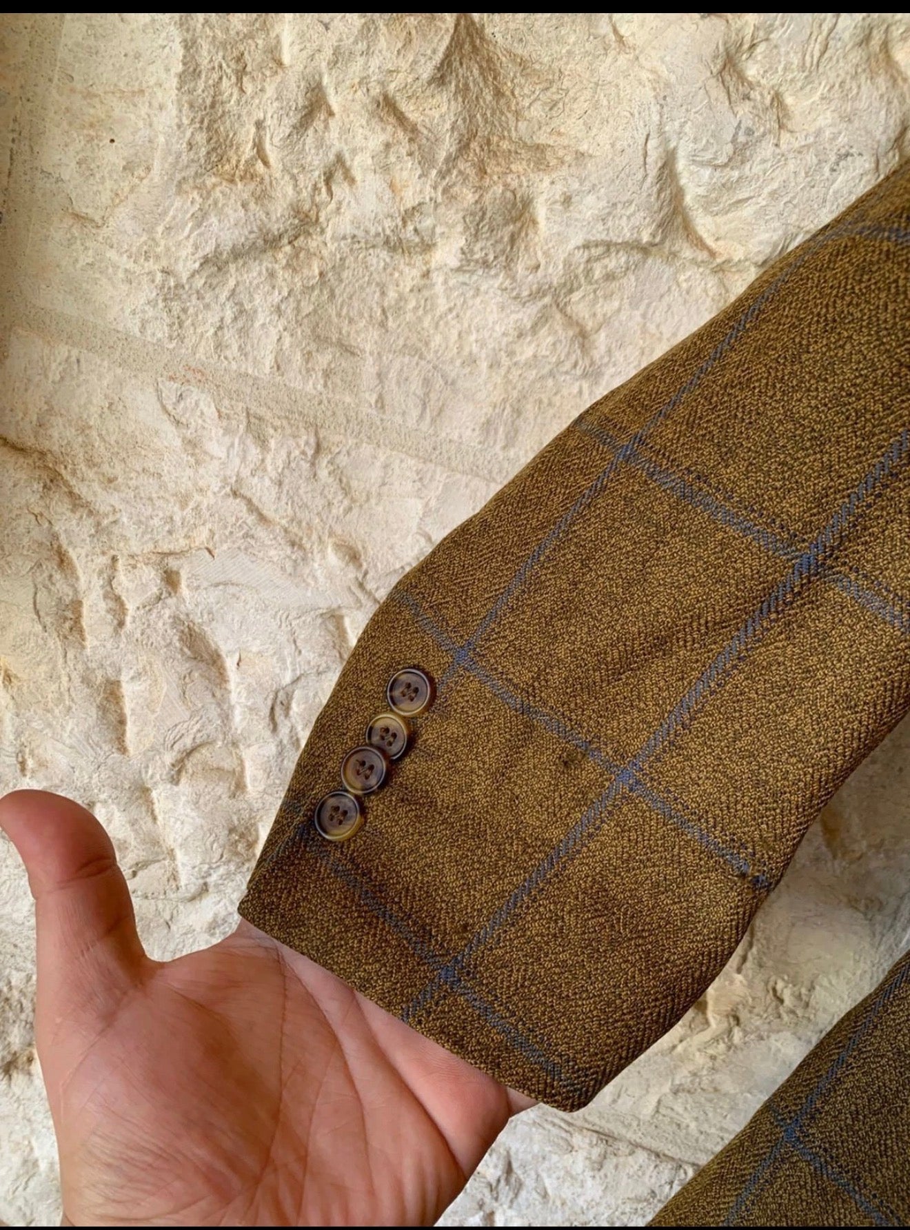 Vintage Eduard Dressler pure wool Windowpane hunting jacket blazer 42R