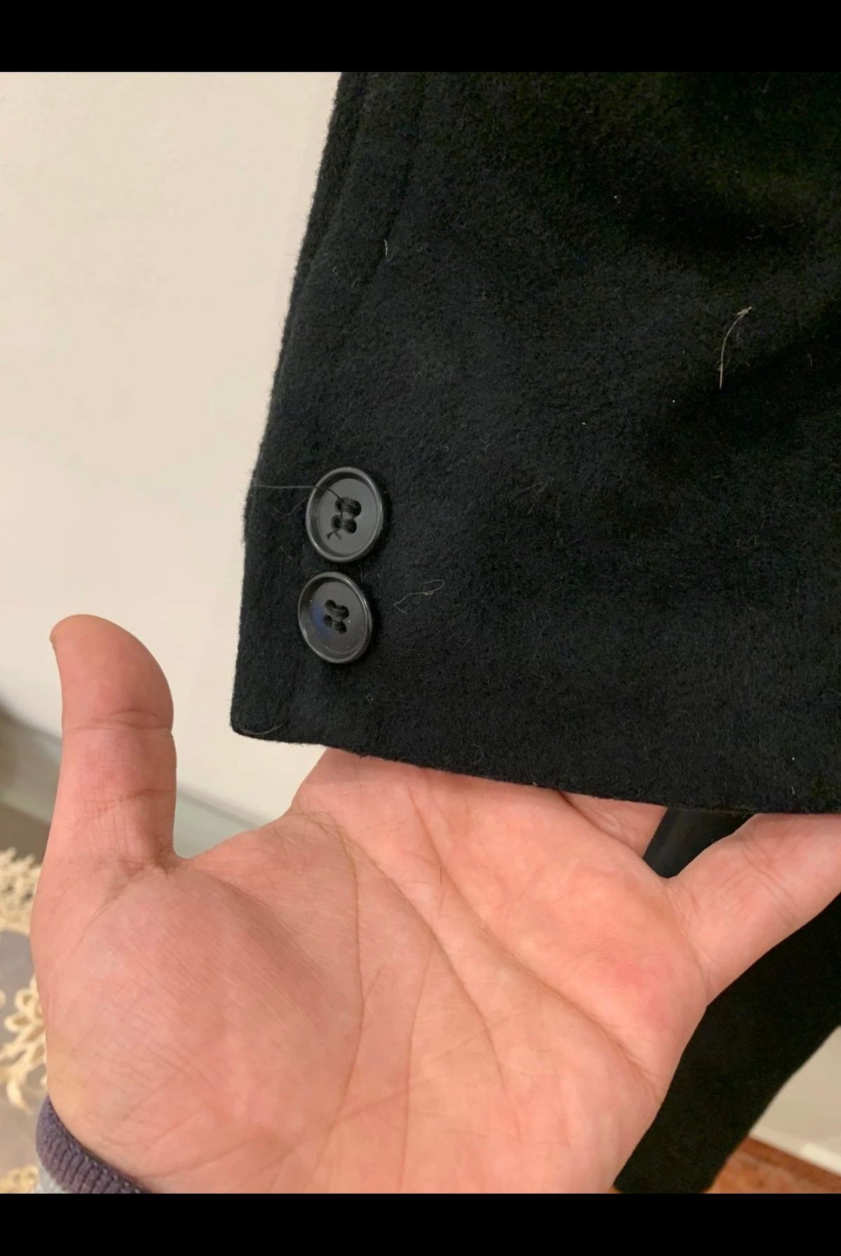 Vintage Olympia wool Cashmere blend black belted classic over coat 48R 48S XL