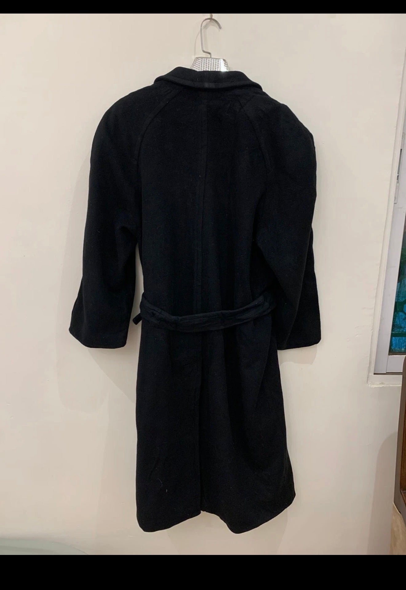 Vintage Olympia wool Cashmere blend black belted classic over coat 48R 48S XL