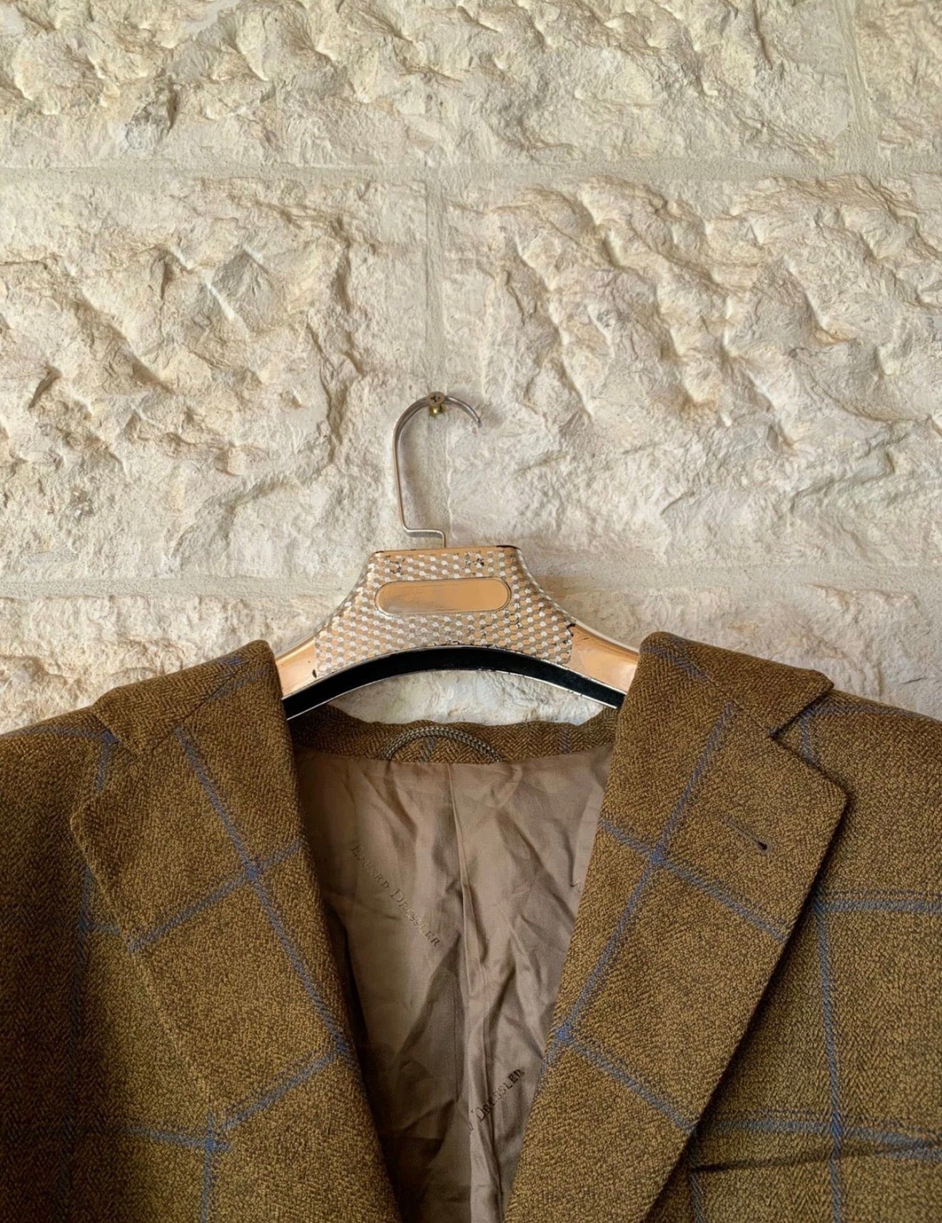 Vintage Eduard Dressler pure wool Windowpane hunting jacket blazer 42R