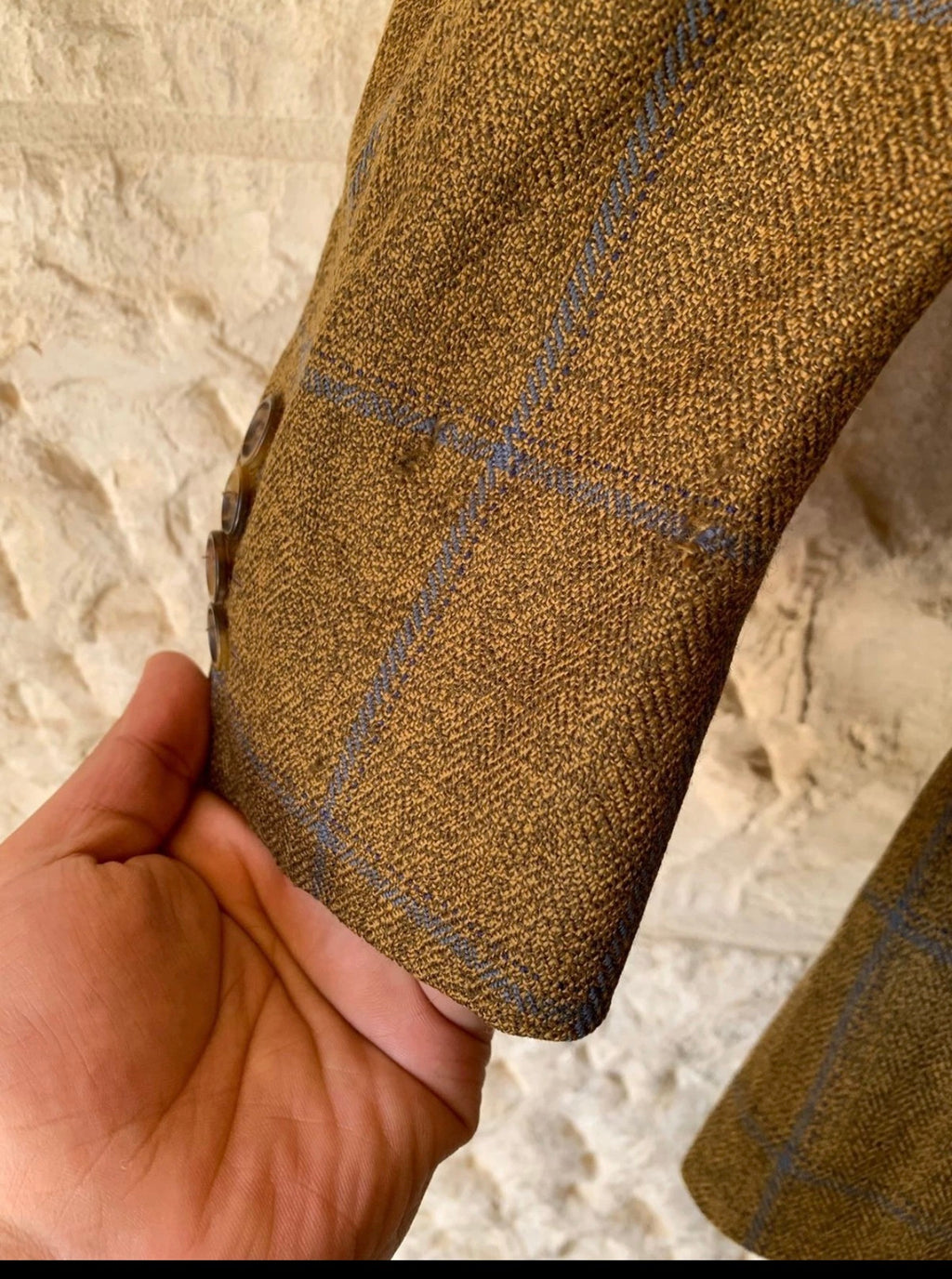Vintage Eduard Dressler pure wool Windowpane hunting jacket blazer 42R
