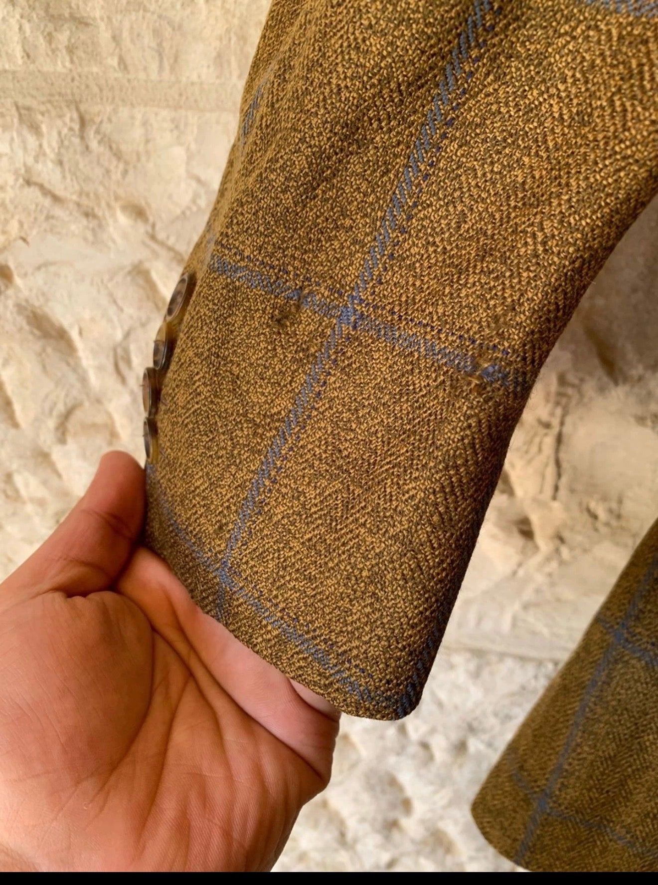 Vintage Eduard Dressler pure wool Windowpane hunting jacket blazer 42R