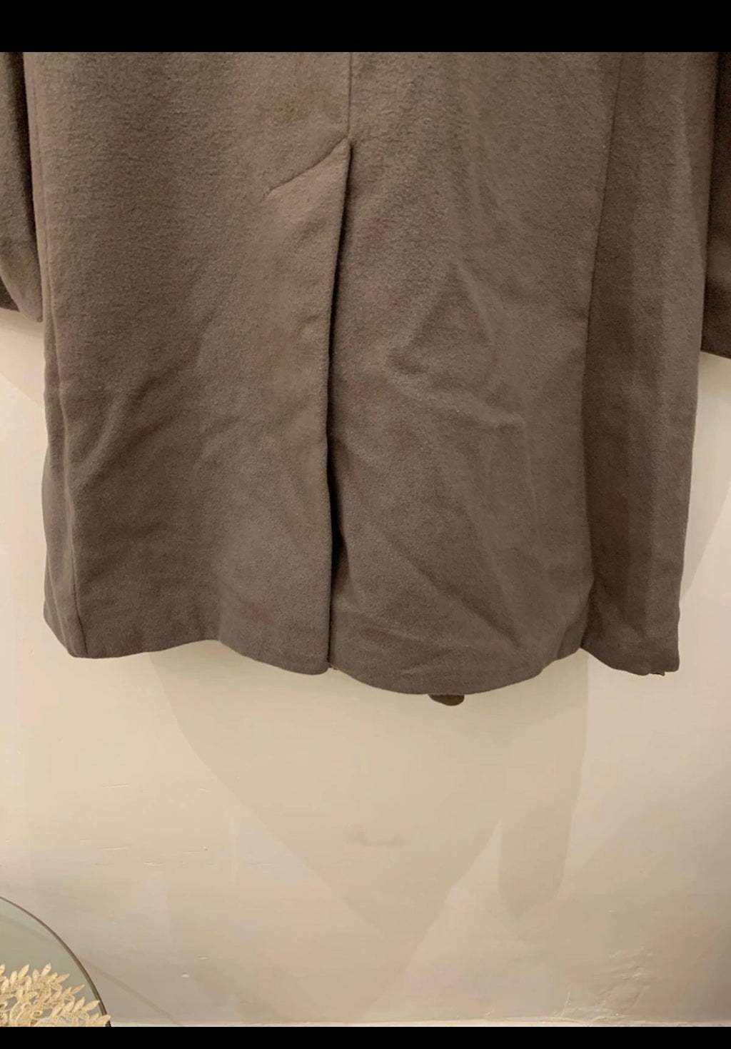 Vintage pure wool classic brown double breasted belted pea over coat 44R