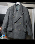 1950s vintage heavyweight pure wool db gangster Charcoal coat jacket 42R 42L