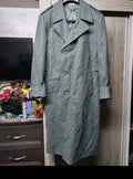 Vintage Swiss Army pure Woollen wool grayish green classic long greatcoat 42R