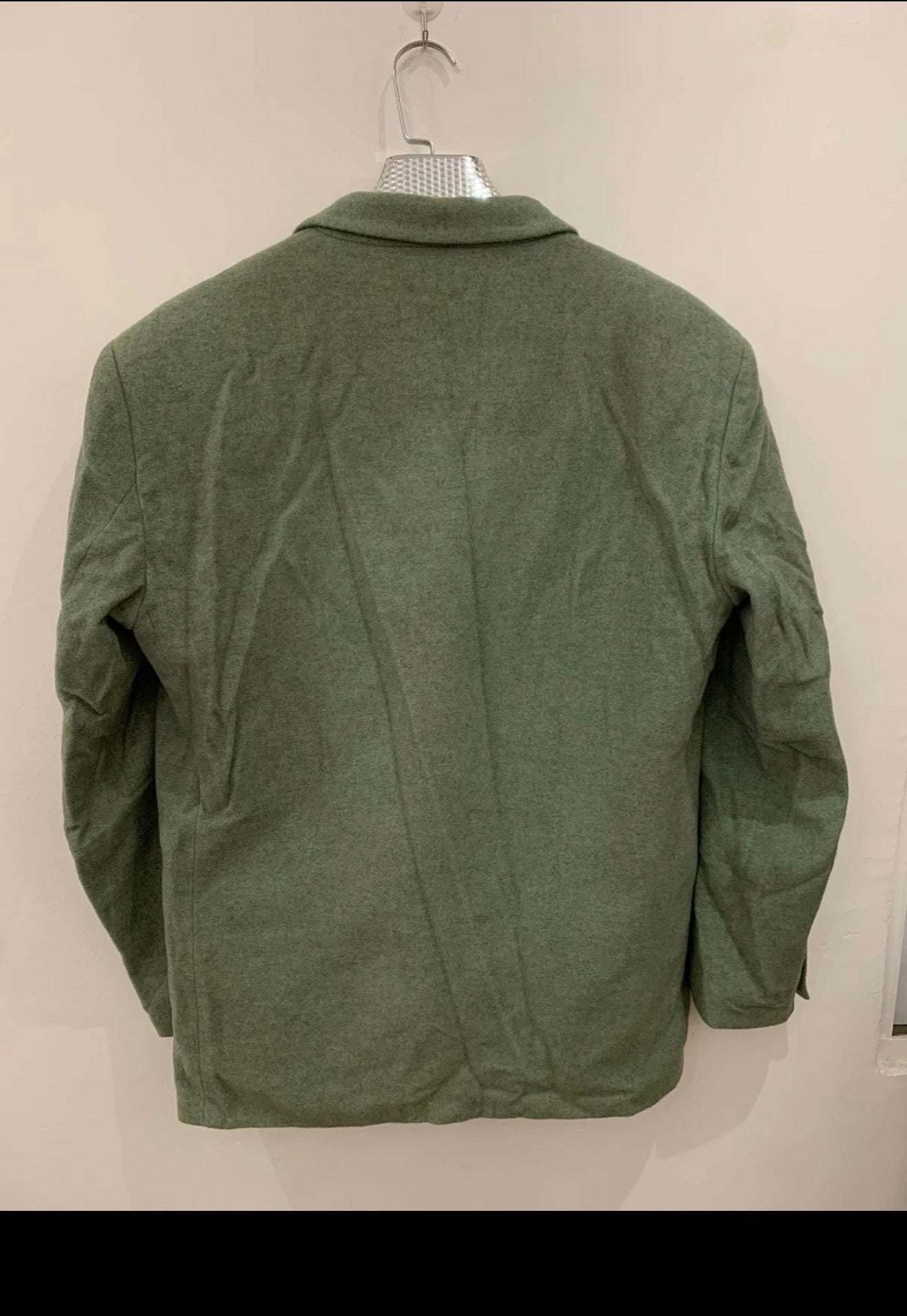 Vintage pure wool tweed camouflage classic green hunting jacket blazer 42R