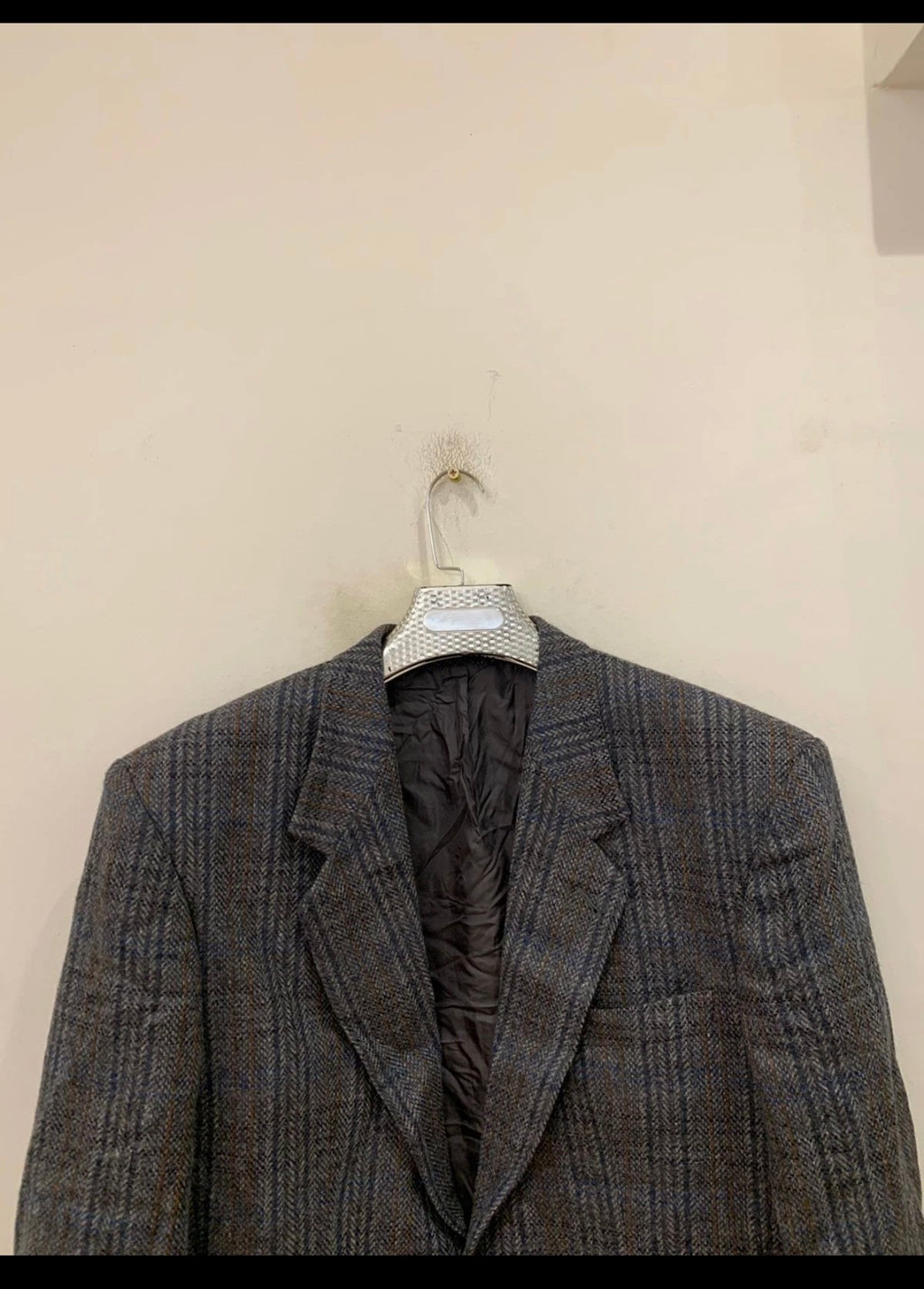 Vintage Westbury pure wool handwoven tweed glen check Charcoal jacket blazer 44R