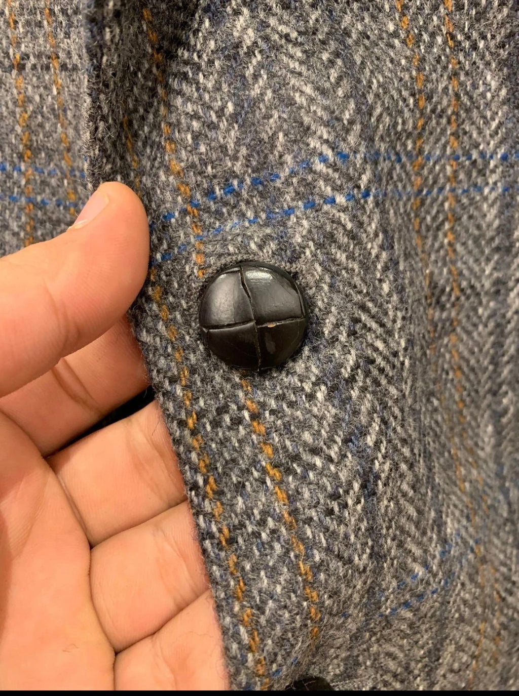 Vintage Westbury pure wool handwoven tweed glen check Charcoal jacket blazer 44R