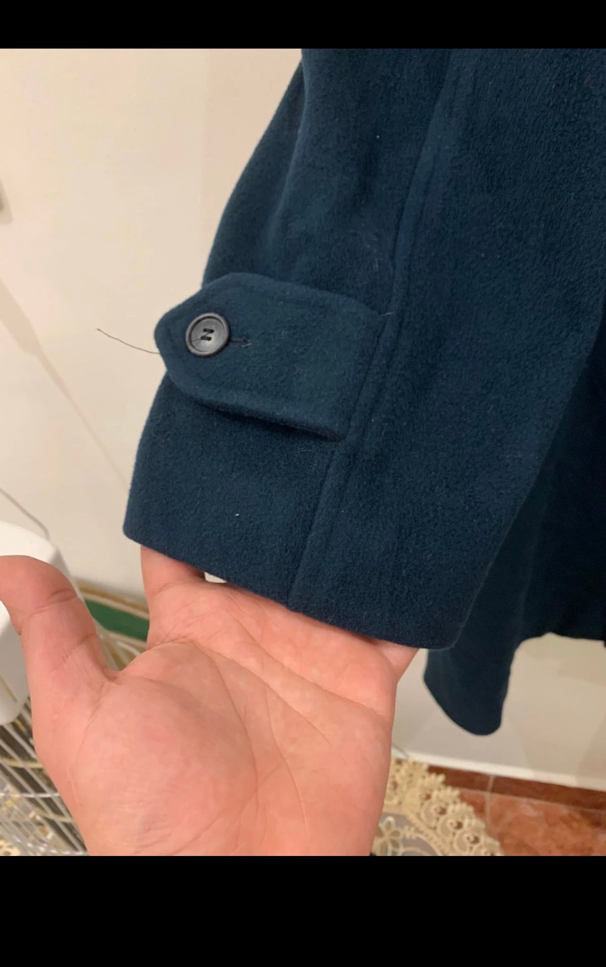 Vintage Caesar wool Cashmere raglan turquoise classic over coat 48R 48L XL
